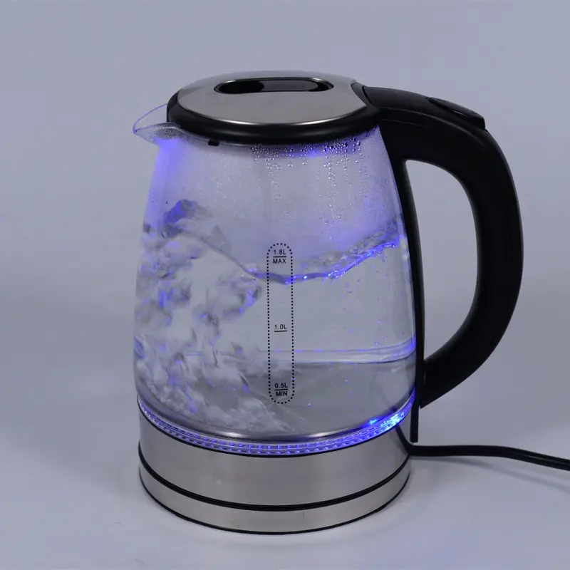 Бесплатный образец от производителя, новый большой электрический чайник из нержавеющей стали для чая и воды с синим светом, 110 В, л
