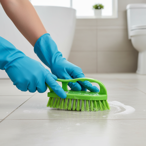 High Quality Plastic <b>Scrub</b> <b>Brush</b> with Handle for Household Cleaning for Bathroom and Kitchen Floor Made in Turkey - Product Image 3