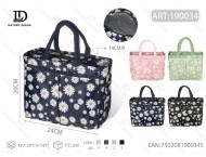 Borsa Termica Portatile con Motivo a Crisantemo, Fodera in Poliestere, Chiusura con Cerniera, Borsa per la Spesa - Product Image 1