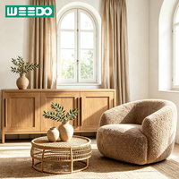 Fauteuil de salon minimaliste avec dossier incurvé, siège ultra-épais, fauteuil individuel en matériaux écologiques pour appartement