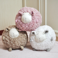 Jouet en peluche mouton rond doux et moelleux, animaux en peluche ronds, mouton en peluche câlin, animaux en peluche
