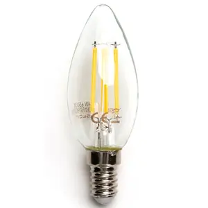Bombilla LED de filamento C35 E14 4W, luz transparente, ideal para decoración vintage e iluminación ambiental. - Product Image 1