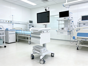 Carrito Médico Móvil con Monitor |   Carrito de Almacenamiento Multiusos para Hospital |   Carrito de Equipo Rodante Multifuncional - Product Image 2