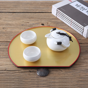 Japanese Style Half Moon <b>Tray</b> Green Yellow <b>Black</b> Tea Set <b>Serving</b> <b>Tray</b> Hotel Coffee Dessert Platter - Product Image 2