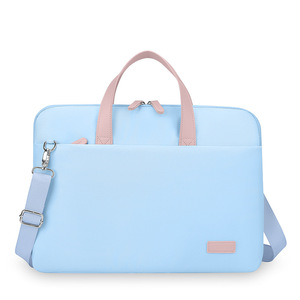 Sac pour ordinateur portable en polyester imperméable de 15,6 pouces, sacoche d'affaires légère, antichoc, sac à main pour femme, bleu royal - Product Image 3