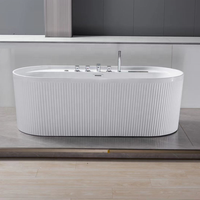Baignoire autoportante moderne en acrylique avec 22 jets pour intérieur et extérieur