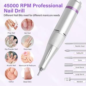 Máquina <span class=keywords><strong>de</strong></span> Taladro <span class=keywords><strong>de</strong></span> <span class=keywords><strong>Uñas</strong></span> Recargable <span class=keywords><strong>de</strong></span> 45000 RPM <span class=keywords><strong>para</strong></span> <span class=keywords><strong>Uñas</strong></span>, <span class=keywords><strong>Lima</strong></span> Eléctrica Profesional con Pantalla HD, Pluma <span class=keywords><strong>de</strong></span> Manicura <span class=keywords><strong>de</strong></span> Metal, <span class=keywords><strong>Torno</strong></span> <span class=keywords><strong>de</strong></span> <span class=keywords><strong>Uñas</strong></span>, Lijadora - Product Image 2