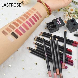 Pluma cosmética de labios marrón oscuro mate Natural negro de etiqueta privada con sacapuntas Lápiz Delineador de labios impermeable vegano al por mayor - Product Image 3