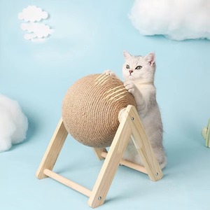 Juguete Clásico de Madera para Gatos con Bola Rascadora, Tabla de Sisal Resistente al Desgaste, Ecológico, de Cartón, Suministros para Mascotas, para Patas de Gatitos - Product Image 1