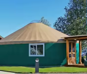 LOGEMENT TRADITIONNEL MONGOLIEN Moderne de luxe GER/TENTE <span class=keywords><strong>Yourte</strong></span> d'hiver en bambou avec salle de bain Camping de luxe extérieur PVC et toile - Product Image 4