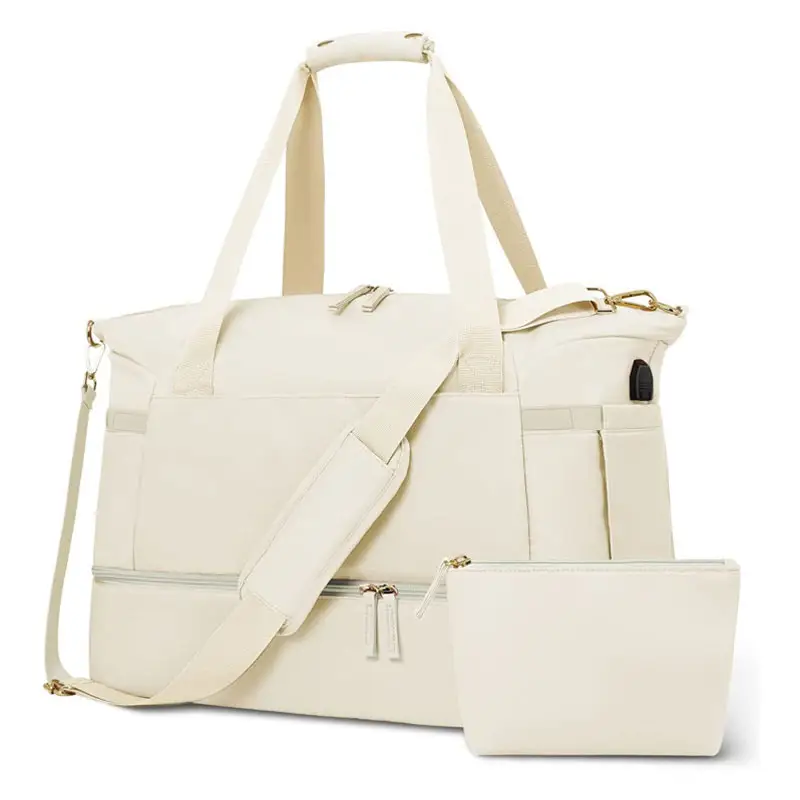 Custom New Large Capacity Shoulder Messenger Bolsa De Viaje Travel Weekender Overnight Tote Duffel Bag With Cosmetic Bag