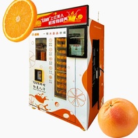Op maat gemaakte kleur en vorm sinaasappelsap automaat met automatische reinigingsfunctie, touchscreen (21,6 inch), compressor koeling, creditcardbetaling