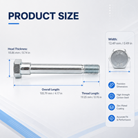 Pernos de Rueda Hexagonales con Recubrimiento de Zinc de Grado Industrial, Fijaciones Métricas con Hombro para Soporte de Ruedas de Carros de Muebles de Alta Resistencia