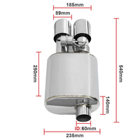 Aspirateur de silencieux universel 2.5/3 pouces 63/76mm avec embout d'échappement Télécommande REMUS Tuyau d'échappement Valvetronic