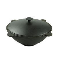 Marmite en fonte pré-assaisonnée grande capacité pour cuisinière à gaz, écologique, pour ragoûts, chasse, barbecue et cuisson en extérieur
