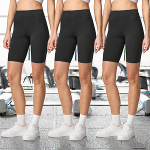 Shorts cyclistes taille haute pour femme en coton et élasthanne extensible, collants de sport pour le yoga et le fitness - Product Image 2