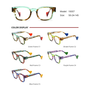 Monture de lunettes Borregls multicolore en acétate pour femme, nouvelle collection 2025, lunettes optiques carrées transparentes pour homme, modèle 19357 - Product Image 3