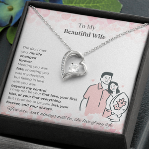 Collar con Colgante de Corazón para Mi Hermosa Esposa, Venta Directa de Fábrica UIONEN, con Tarjeta de Mensaje Personalizada - Chapado en Platino, Romántico - Product Image 6