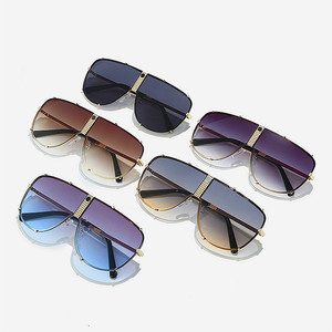 Logo personalizzato 2025 moda Vintage uomo donna grande montatura Punk occhiali da sole UV400 sfumature <span class=keywords><strong>in</strong></span> metallo occhiali da sole pilota oversize - Product Image 5