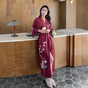 Conjunto de Pijama de Verano para Mujer, Elegante y Clásico, de Poliéster con Encaje, Cintura Elástica con Cordón, Mangas Largas y Transpirable - Product Image 4