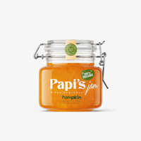 Contenedor de embalaje de vidrio de miel para el hogar de grado alimenticio Mini tarro de especias de vidrio hermético redondo de 75ml con tapa superior con Clip