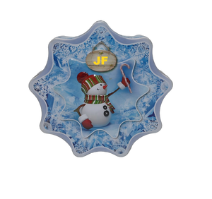 Snowflake Shaped Christmas Tin <b>Box</b> Custom Printed Food Grade <b>Metal</b> Cookie Candy Gift Tin Can Irregular Shape Festive Packaging - Product Image 1