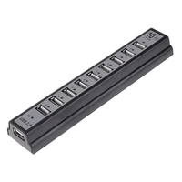 Divisor portátil Multi HUB 480Mbps de alta velocidad 10 puertos USB2.0 extensor divisor adaptador Hub