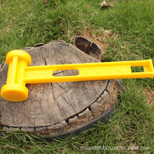 Martillo para clavos de tienda de campaña, de plástico PE, portátil, multifuncional, accesorio para lona de camping, 160*8, amarillo - Product Image 3