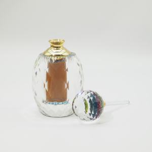 Bouteille d'huile d'Athar en cristal à fond épais, atmosphérique et simple, best-seller, avec couvercle en cristal de couleur noire - Product Image 3