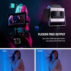 <span class=keywords><strong>NEEWER</strong></span> Kit de 2 éclairages vidéo LED RGB <span class=keywords><strong>660</strong></span> PRO II améliorés avec contrôle par application et support, 50W constante sans décalage de couleur/Précision minimale de 1% - Product Image 5