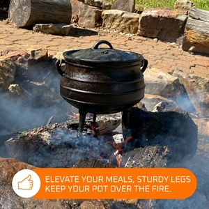 <span class=keywords><strong>Olla</strong></span> <span class=keywords><strong>de</strong></span> <span class=keywords><strong>Hierro</strong></span> <span class=keywords><strong>Fundido</strong></span> <span class=keywords><strong>de</strong></span> 8.5QT/10QT <span class=keywords><strong>con</strong></span> Tapa y 3 <span class=keywords><strong>Patas</strong></span>, Pre-Sazonada, Estilo Sudafricano, para Fogatas, Juego <span class=keywords><strong>de</strong></span> Utensilios <span class=keywords><strong>de</strong></span> Cocina <span class=keywords><strong>de</strong></span> <span class=keywords><strong>Hierro</strong></span> <span class=keywords><strong>Fundido</strong></span> - Product Image 5