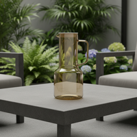 Carafe à eau en verre personnalisable avec couvercle et poignée, classique, anti-fuite, sans BPA, grande capacité, pour porte de réfrigérateur, idéale pour thé glacé