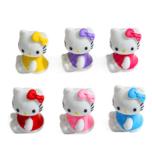 อุปกรณ์ตกแต่ง Hello Kitty ขนาดเล็ก 3 มิติ DIY ทำจากเรซิ่นพลาสติก เรืองแสงในที่มืด ของตกแต่งโต๊ะทำงาน อุปกรณ์งานฝีมือ - Product Image 5