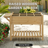 Bac de culture surélevé en bambou pour horticulture, avec pieds et étagère de rangement, durable, style ferme, pour culture de légumes, 5L