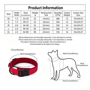 Sandwich Fabric <b>Dog</b> <b>Collar</b> Adjustable <b>Large</b> Medium Small Golden Hair Nylon Pet <b>Collar</b> <b>Large</b> <b>Dog</b> Anti Lost - Product Image 2