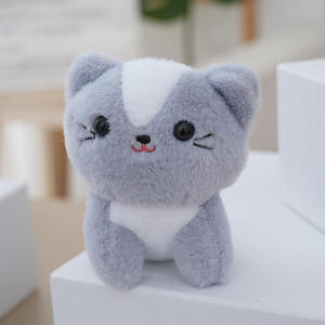 Peluche brodée Chat Poodle <span class=keywords><strong>de</strong></span> <span class=keywords><strong>dessin</strong></span> <span class=keywords><strong>animé</strong></span>, petite poupée en peluche chat avec doublure en maille - Product Image 4