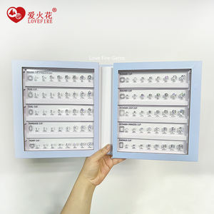 LoveFireGems outil de référence de pierres précieuses différentes coupe diamant carat taille tableau de comparaison blanc CZ diamant maître ensemble - Product Image 1