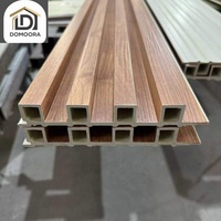 Modern Su Geçirmez Ses Yalıtımlı Dikey Oluklu 3D Ahşap Plastik Kompozit WPC Fluted Duvar Paneli İç Mekan Kaplaması İçin