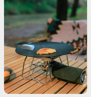 Support de réchaud pliable en acier inoxydable pour l'extérieur, grille de barbecue de camping avec support
