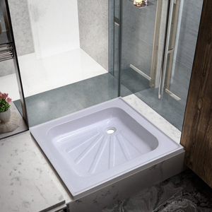 Modern Square Deep Acrylic <strong>Shower</strong> <strong>Tray</strong> Waterproof with Stainless Steel <strong>Leg</strong> for Bathroom &amp; <strong>Shower</strong> Room - Product Image 6