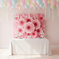 Mur de fleurs pour décoration de mariage, fleurs en papier faites à la main pour le Nouvel An chinois, décoration murale florale en carton écologique