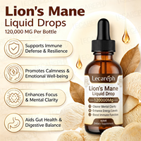 Extrait de champignon Lion's Mane en gouttes liquides, booster cérébral, améliore la clarté de la mémoire, la santé intestinale et l'immunité
