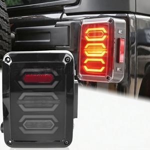 ไฟท้าย LED สำหรับรถจี๊ปแรงเลอร์ <span class=keywords><strong>2007</strong></span>+ JK พร้อมเลนส์รมดำ ไฟท้าย LED พร้อมไฟถอยหลังและไฟเตือน - Product Image 1