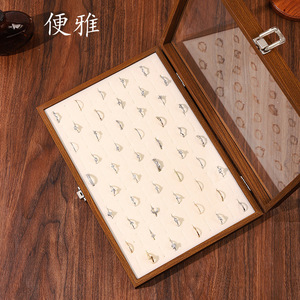 Convenient Wooden Jewelry <b>Box</b> With Lid Large Capacity Ring Display Case For Vintage <b>Earrings</b> Anti Oxidation Storage Organizer - Product Image 2