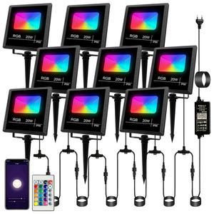 Reflector LED Inteligente con WIFI y Bluetooth, RGB, Control Remoto por Aplicación, Resistente al Agua, Temporizador, Iluminación LED para Jardín, Paredes, Árboles y Paisajes - Product Image 3