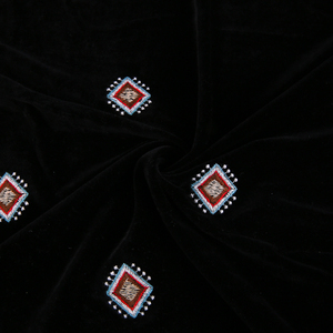 HA-18141H Trung Đông Spandex Polyester 420 gam/mét đan nhung thêu vải cho hàng may mặc - Product Image 3