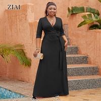 Nouvelle robe ample pour femmes, couleur unie, tendance, grande taille, avec ceinture