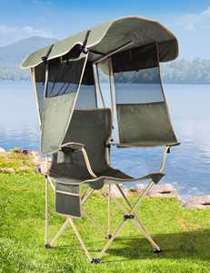 Outdoor Garden UPF 50+ <b>Canopy</b> Folding <b>Chair</b> OEM Supply Solutions <b>Camping</b> Beach <b>Chair</b> with <b>Canopy</b> - Product Image 1