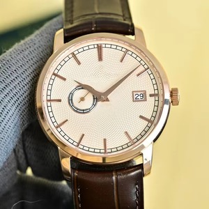 นาฬิกาข้อมือกลไกอัตโนมัติ EngravedDial กันน้ำ รุ่นใหม่ปี 2026 ตัวเรือนสีโรสโกลด์ หน้าปัดแสดงวินาทีขนาดเล็ก หน้าปัดสีขาวมีลวดลาย นาฬิกาข้อมือกลไกหรูหราสำหรับผู้ชาย - Product Image 2