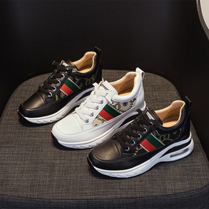 Zapatos Deportivos Casuales de Primavera para Mujer, Zapatos de Moda para Caminar y Hacer Cricket, con Amortiguación, de Piel Vacuna, Ligeros - Product Image 1
